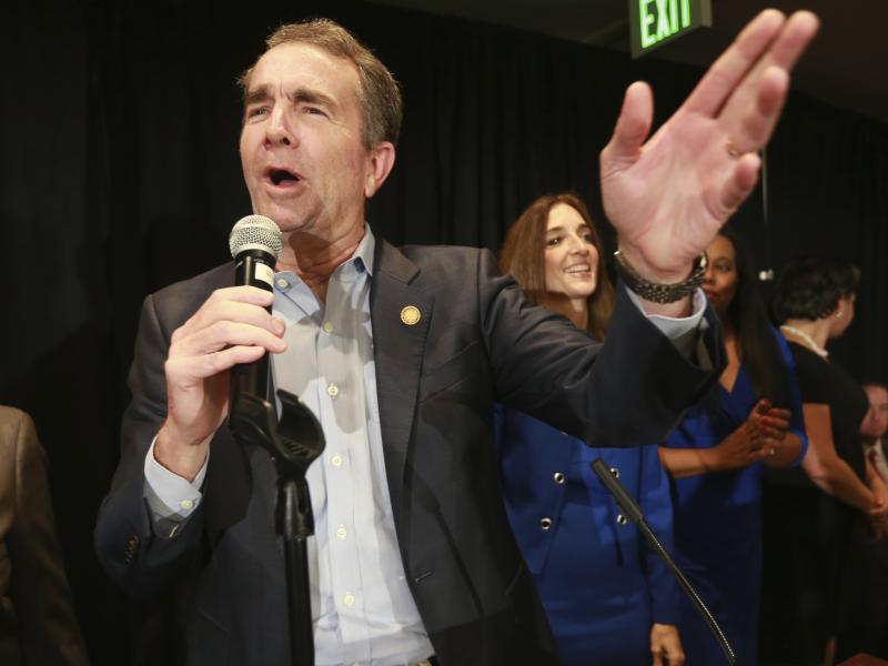 Virginia's Gov. Ralph Northam speaks to supporters at a Democratic victory party in Richmond, Va., Tuesday. Democrats will control the Governor's mansion, and both chambers of the General Assembly for the first time since 1993. Virginia's Gov. Ralph Northam speaks to supporters at a Democratic victory party in Richmond, Va., Tuesday. Democrats will control the Governor's mansion, and both chambers of the General Assembly for the first time since 1993.