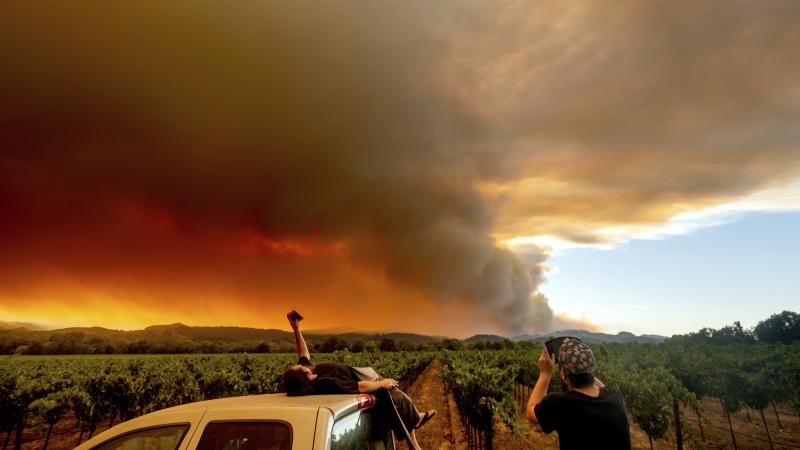 Northern California's LNU Lightning Complex fire burns on Thursday. Northern California's LNU Lightning Complex fire burns on Thursday.
