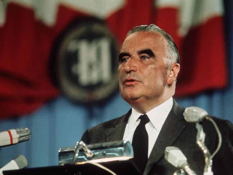 French President Georges Pompidou, shown here in 1969, launched an international competition in 1971 to design and build the museum. French President Georges Pompidou, shown here in 1969, launched an international competition in 1971 to design and build the museum.