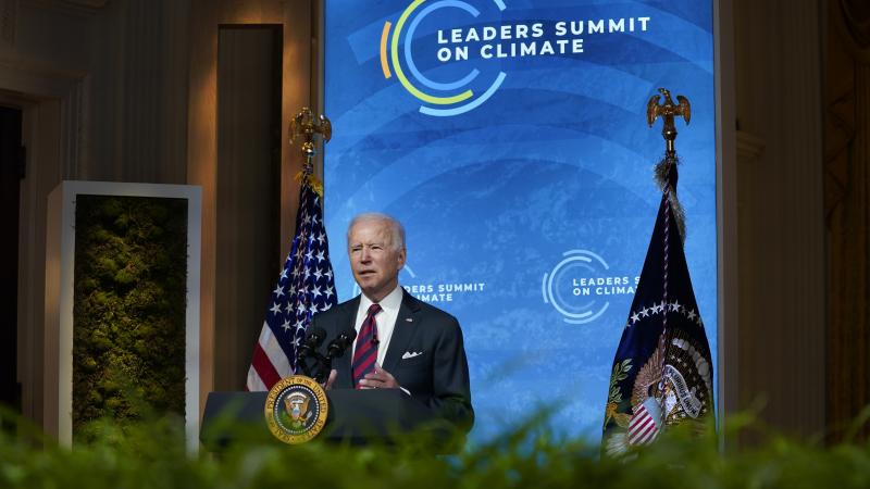 President Biden delivers opening remarks to the virtual Leaders Summit on Climate from the East Room of the White House on Thursday. President Biden delivers opening remarks to the virtual Leaders Summit on Climate from the East Room of the White House on Thursday.