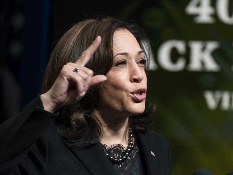 Vice President Kamala Harris speaks at the 40th Annual Black History Month virtual celebration, at the Eisenhower Executive Office Building on Feb. 27, 2021. Vice President Kamala Harris speaks at the 40th Annual Black History Month virtual celebration, at the Eisenhower Executive Office Building on Feb. 27, 2021.