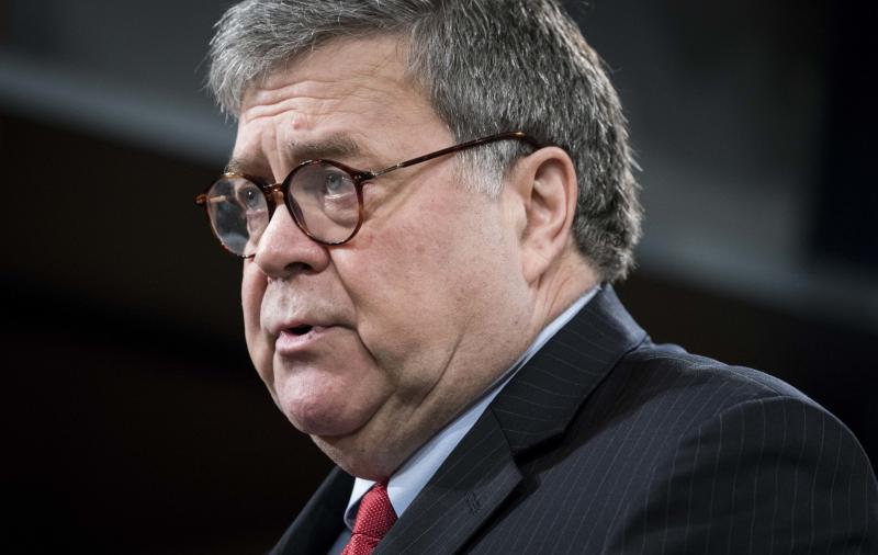 Attorney General William Barr, pictured during a news conference on Monday, tells ABC News that President Trump should stop his commentary about ongoing Justice Department cases. Attorney General William Barr, pictured during a news conference on Monday, tells ABC News that President Trump should stop his commentary about ongoing Justice Department cases.