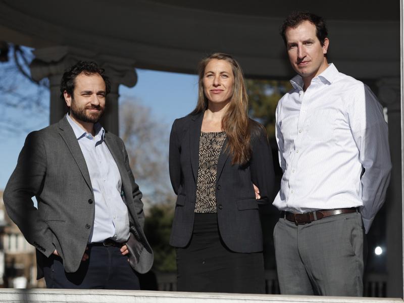 Attorneys, from left, David Seligman, Nina DiSalvo and Alexander Hood of Denver's Towards Justice, which filed a lawsuit on behalf of au pairs for higher pay. Attorneys, from left, David Seligman, Nina DiSalvo and Alexander Hood of Denver's Towards Justice, which filed a lawsuit on behalf of au pairs for higher pay.