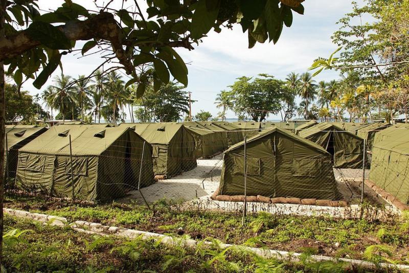 Facilities at the Manus Island Regional Processing Facility in 2012, used for the detention of asylum seekers who entered Australian waters. Facilities at the Manus Island Regional Processing Facility in 2012, used for the detention of asylum seekers who entered Australian waters.