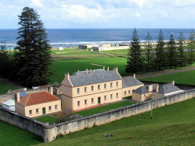 The old government buildings and remains of the penal colony in Kingston, the capital of Norfolk Island, located about 1,000 miles northeast of Sydney, in a photo taken in 2006. The old government buildings and remains of the penal colony in Kingston, the capital of Norfolk Island, located about 1,000 miles northeast of Sydney, in a photo taken in 2006.
