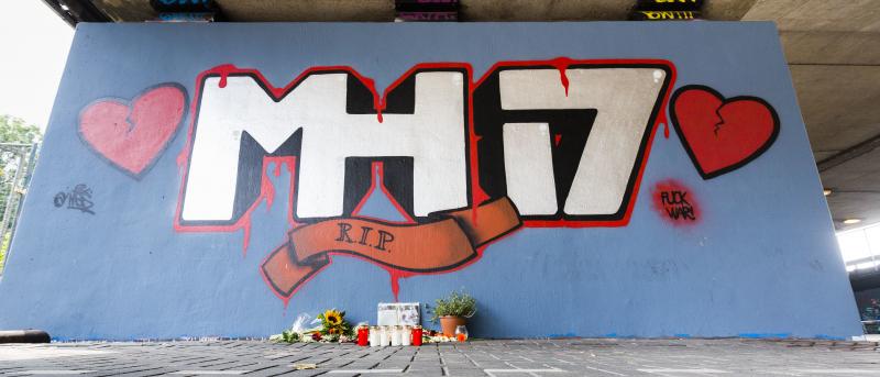 Graffiti on a wall commemorates the victims of the Malaysia Airlines Flight MH17 crash in 2014 in Koog aan de Zaan, The Netherlands. The aircraft was shot down by Russian-backed rebels in eastern Ukraine using a Russian-made surface-to-air missile. Graffiti on a wall commemorates the victims of the Malaysia Airlines Flight MH17 crash in 2014 in Koog aan de Zaan, The Netherlands. The aircraft was shot down by Russian-backed rebels in eastern Ukraine using a Russian-made surface-to-air missile.