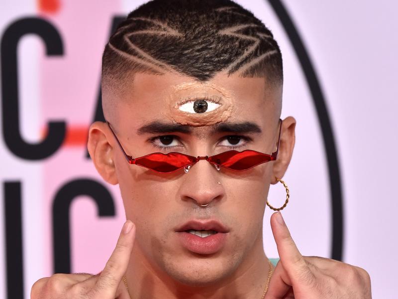 Bad Bunny, photographed at the 2018 American Music Awards at Microsoft Theater on Oct. 09, 2018 in Los Angeles. Bad Bunny, photographed at the 2018 American Music Awards at Microsoft Theater on Oct. 09, 2018 in Los Angeles.