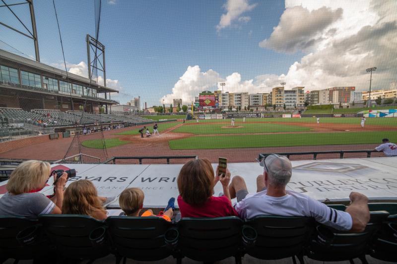 Dozens of fans turned out to watch the Red Sox amateur baseball team tangle with the Yankees at Regions Field in Birmingham, Ala. The teams are part of an over-35 league showcasing their skills at a ballpark normally used by the Birmingham Barons minor le Dozens of fans turned out to watch the Red Sox amateur baseball team tangle with the Yankees at Regions Field in Birmingham, Ala. The teams are part of an over-35 league showcasing their skills at a ballpark normally used by the Birmingham Barons minor le