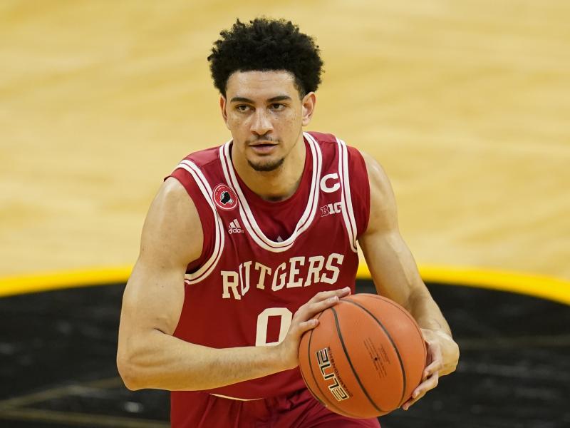 Rutgers guard Geo Baker, seen here last month, is one of the college basketball players leading a protest against the NCAA's rules preventing players from profiting from their own name, image and likeness. Rutgers guard Geo Baker, seen here last month, is one of the college basketball players leading a protest against the NCAA's rules preventing players from profiting from their own name, image and likeness.
