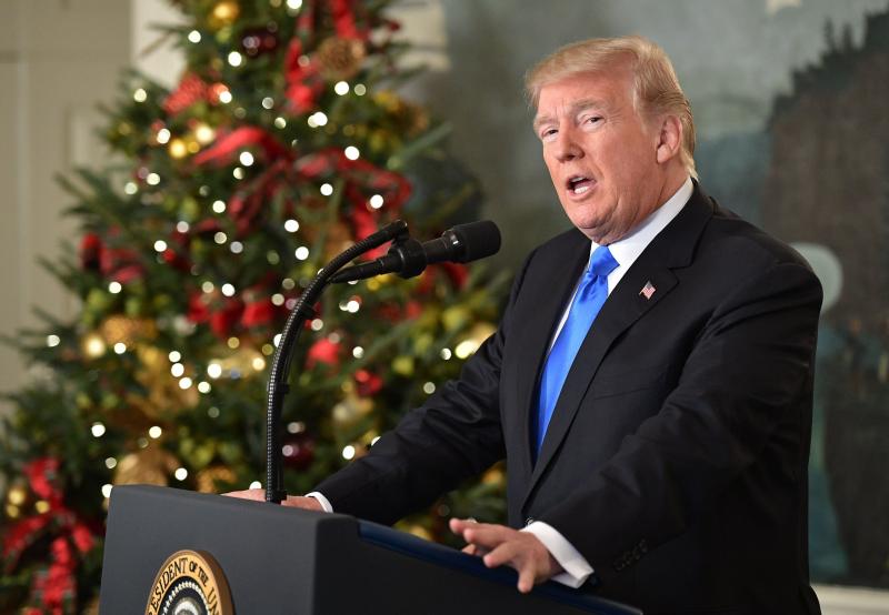President Trump delivers a statement on Jerusalem from the White House on Wednesday. President Trump delivers a statement on Jerusalem from the White House on Wednesday.