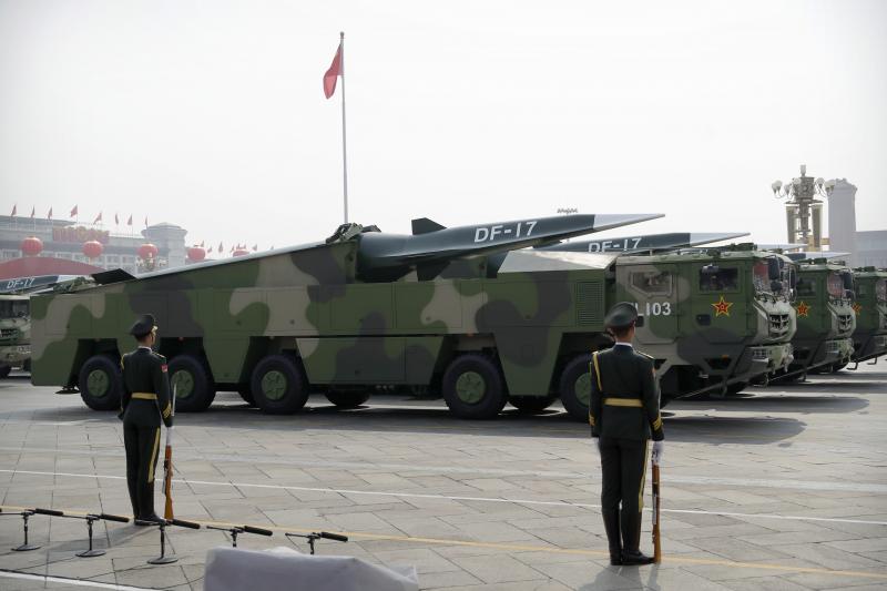 China's DF-17 missile is a medium-range hypersonic weapon capable of traveling over five times the speed of sound. China's DF-17 missile is a medium-range hypersonic weapon capable of traveling over five times the speed of sound.