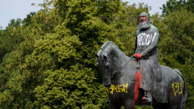 A statue of King Leopold II stands defaced after protests this month in Brussels. Belgian King Philippe acknowledged "acts of violence and cruelty" in his country's colonial past in Africa. A statue of King Leopold II stands defaced after protests this month in Brussels. Belgian King Philippe acknowledged "acts of violence and cruelty" in his country's colonial past in Africa.