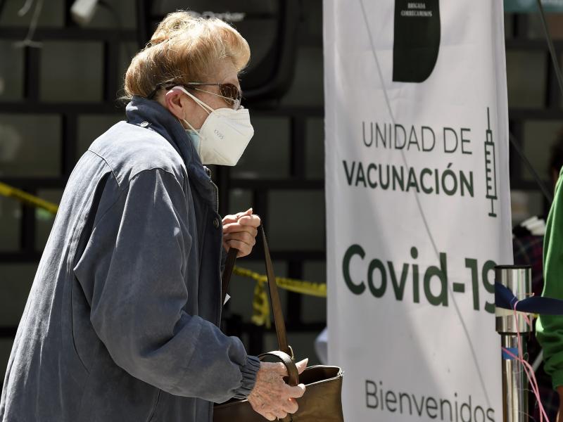 A woman lines up to receive the AstraZeneca vaccine in Mexico City on Feb. 17. A woman lines up to receive the AstraZeneca vaccine in Mexico City on Feb. 17.