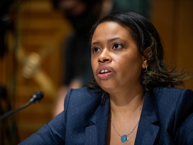 CMS Administrator Chiquita Brooks-LaSure, pictured in 2021, said "we want our programs to be consistent" when asked late last year whether the Centers for Medicare & Medicaid Services would eliminate premiums in all Medicaid waivers. CMS Administrator Chiquita Brooks-LaSure, pictured in 2021, said "we want our programs to be consistent" when asked late last year whether the Centers for Medicare & Medicaid Services would eliminate premiums in all Medicaid waivers.