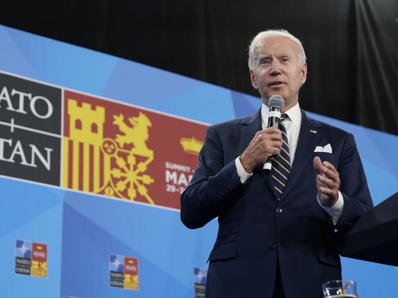 President Biden speaks during a news conference on the final day of the NATO summit in Madrid, Thursday, June 30, 2022. President Biden speaks during a news conference on the final day of the NATO summit in Madrid, Thursday, June 30, 2022.