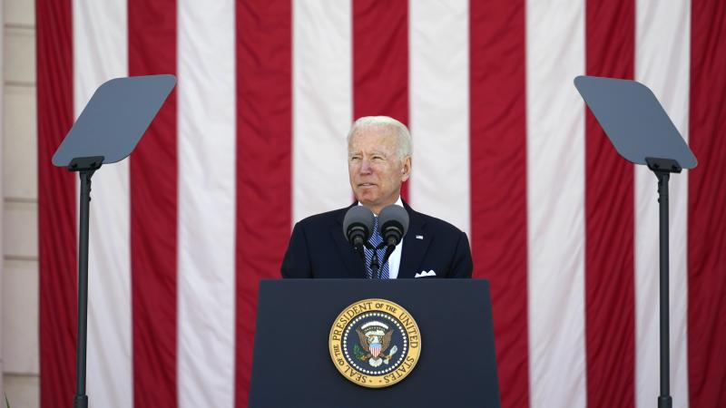 President Joe Biden speaks during the National Memorial Day Observance at Arlington National Cemetery Monday. His budget proposal drops a decades-long ban on public funding for abortion. President Joe Biden speaks during the National Memorial Day Observance at Arlington National Cemetery Monday. His budget proposal drops a decades-long ban on public funding for abortion.