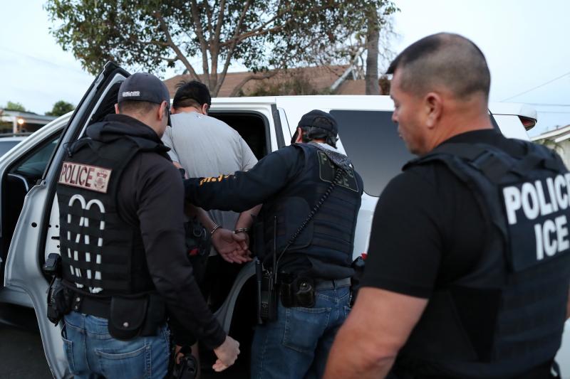 ICE Field Office Director, Enforcement and Removal Operations, David Marin and U.S. Immigration and Customs Enforcement's (ICE) Fugitive Operations team make an arrest at a home in Paramount, Calif., on March 1, 2020. ICE Field Office Director, Enforcement and Removal Operations, David Marin and U.S. Immigration and Customs Enforcement's (ICE) Fugitive Operations team make an arrest at a home in Paramount, Calif., on March 1, 2020.