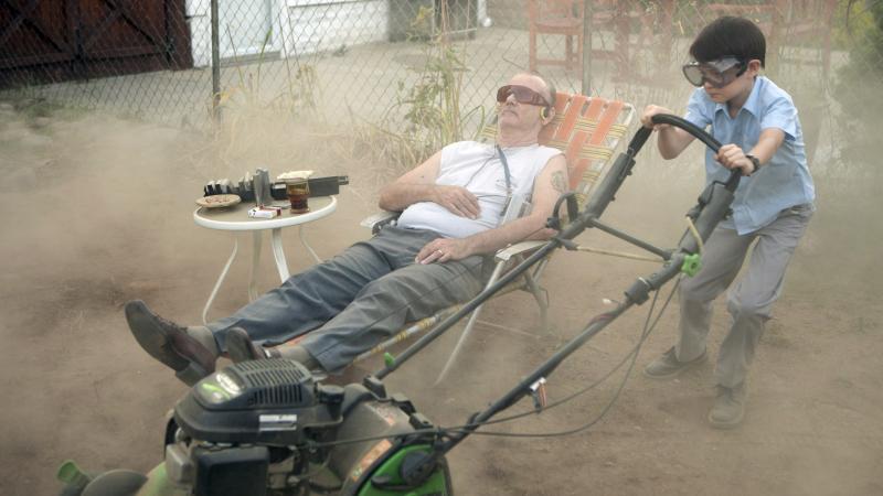 Bill Murray and Jaeden Lieberher in St. Vincent. Bill Murray and Jaeden Lieberher in St. Vincent.