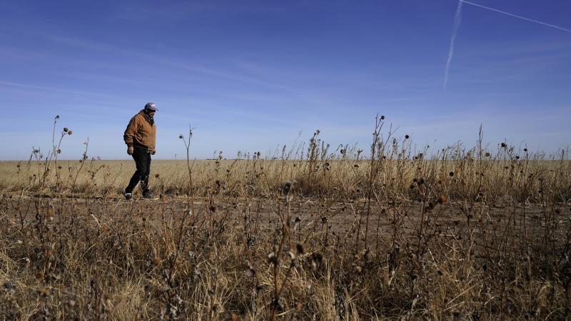 Rod Bradshaw, pictured in January 2021, says he's the last Black farmer in Hodgeman County, Kan. Agriculture Secretary Tom Vilsack talked with NPR about debt relief coming for Black farmers. Rod Bradshaw, pictured in January 2021, says he's the last Black farmer in Hodgeman County, Kan. Agriculture Secretary Tom Vilsack talked with NPR about debt relief coming for Black farmers.