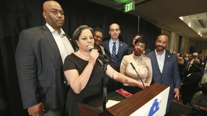 Virginia State Sen. Jennifer McClellan, D-Richmond, is joined by Del. Lamont Bagby, D-Henrico, (far left), and other members of the state's Legislative Black Caucus in November 2019. On Wednesday, the VLBC sent a letter to Gov. Ralph Northam opposing his Virginia State Sen. Jennifer McClellan, D-Richmond, is joined by Del. Lamont Bagby, D-Henrico, (far left), and other members of the state's Legislative Black Caucus in November 2019. On Wednesday, the VLBC sent a letter to Gov. Ralph Northam opposing his