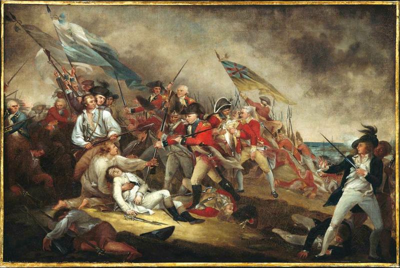 John Trumbull's painting The Death of General Warren at the Battle of Bunker Hill. Peter Salem is thought to be the figure in the lower right. John Trumbull's painting The Death of General Warren at the Battle of Bunker Hill. Peter Salem is thought to be the figure in the lower right.