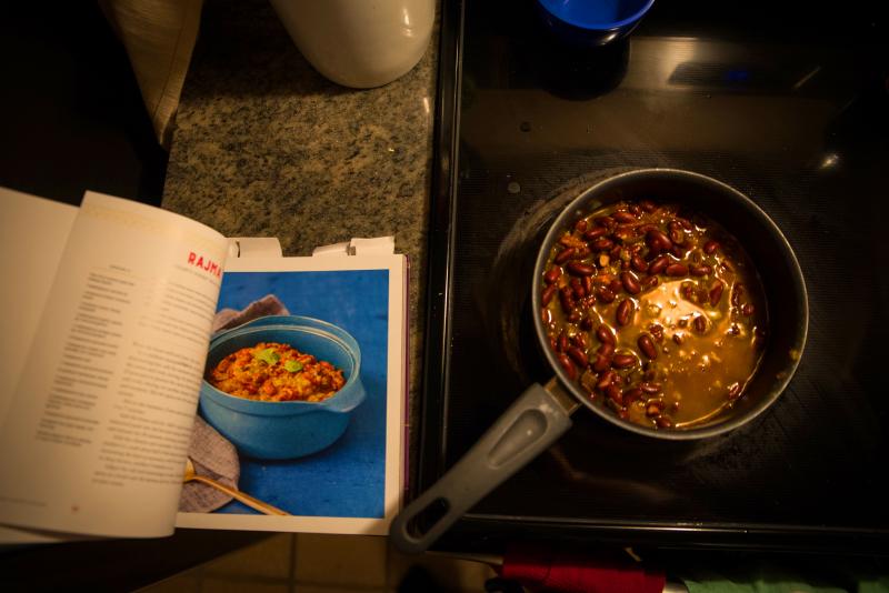 A pot of rajma, a bean stew from the north of India, cooks on the stove. It's one of the recipes included in the new cookbook Bollywood Kitchen. A pot of rajma, a bean stew from the north of India, cooks on the stove. It's one of the recipes included in the new cookbook Bollywood Kitchen.