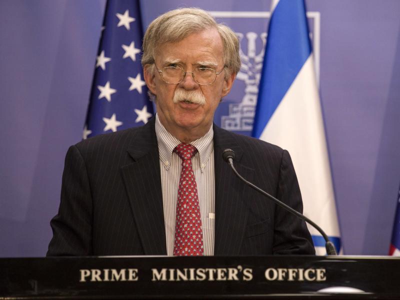 U.S. National Security Advisor John Bolton speaks to the media in Jerusalem Sunday. U.S. National Security Advisor John Bolton speaks to the media in Jerusalem Sunday.