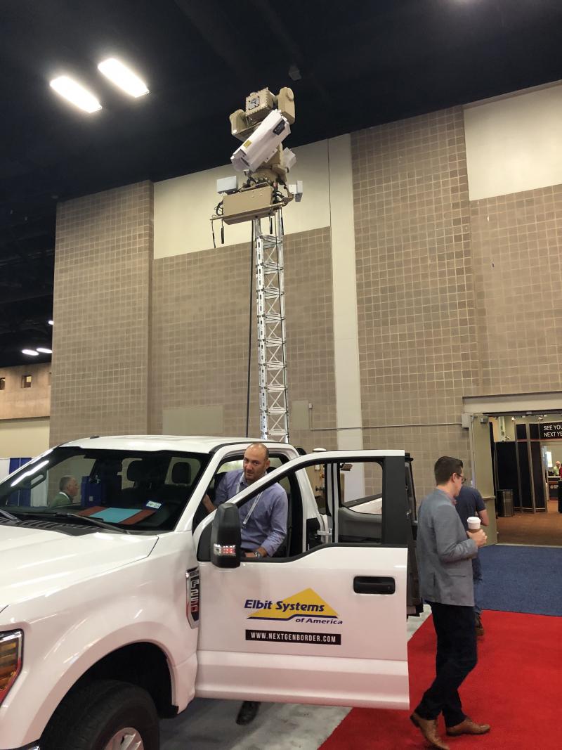 U.S. Customs and Border Protection is testing autonomous surveillance towers like this one, parked at the Border Security Expo in San Antonio, to improve the tracking of illegal crossers. Critics of the border wall say the government should favor virtual U.S. Customs and Border Protection is testing autonomous surveillance towers like this one, parked at the Border Security Expo in San Antonio, to improve the tracking of illegal crossers. Critics of the border wall say the government should favor virtual