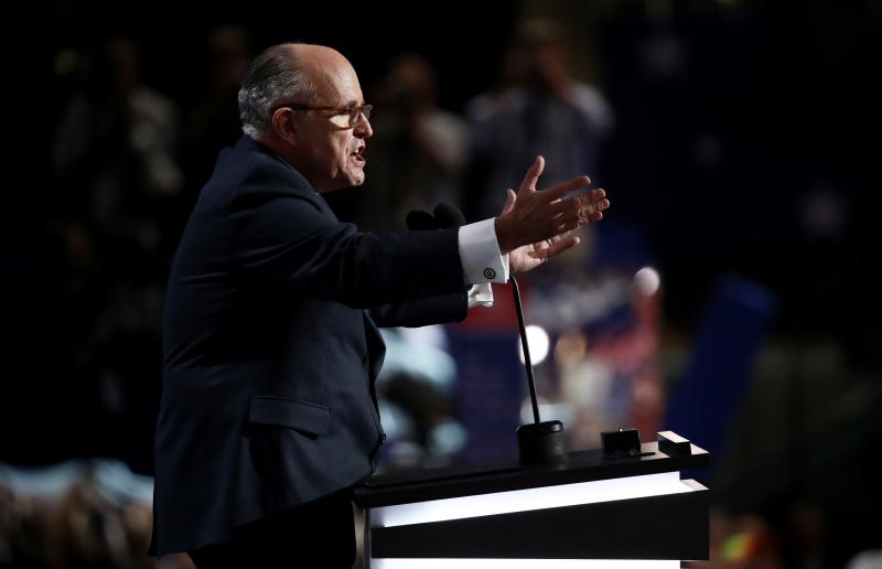 Former New York City Mayor Rudy Giuliani delivers a passionate speech on the first day of the Republican National Convention. Former New York City Mayor Rudy Giuliani delivers a passionate speech on the first day of the Republican National Convention.