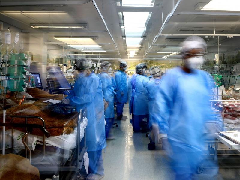 Health workers care for COVID patients at the emergency room of the Nossa Senhora da Conceição hospital on March 11. In more than half of Brazil's 26 states, ICU occupancy rates have hit 90% or above during the pandemic. Health workers care for COVID patients at the emergency room of the Nossa Senhora da Conceição hospital on March 11. In more than half of Brazil's 26 states, ICU occupancy rates have hit 90% or above during the pandemic.