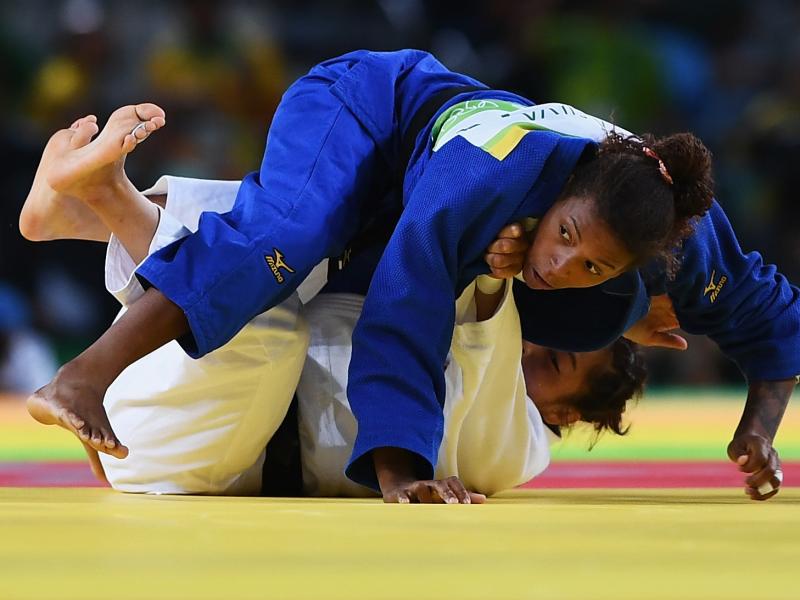 Silva defeated Sumiya Dorjsuren of Mongolia in the Women's 57 kg judo final in Rio. Silva defeated Sumiya Dorjsuren of Mongolia in the Women's 57 kg judo final in Rio.
