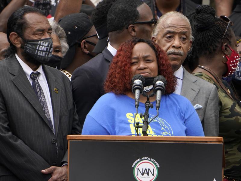 Tamika Palmer spoke at the March on Washington last month at the Lincoln Memorial in Washington, D.C. At left is Rep. Al Green, D-Texas, and at right is the Rev. Al Sharpton. Tamika Palmer spoke at the March on Washington last month at the Lincoln Memorial in Washington, D.C. At left is Rep. Al Green, D-Texas, and at right is the Rev. Al Sharpton.