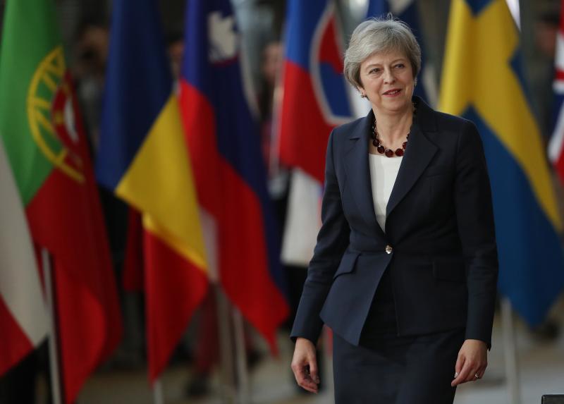 British Prime Minister Theresa May arrives to meet with EU leaders on Wednesday in Brussels. British Prime Minister Theresa May arrives to meet with EU leaders on Wednesday in Brussels.