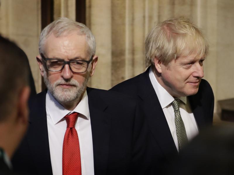 Labour Party Leader Jeremy Corbyn and British Prime Minister Boris Johnson walk through the Commons Members Lobby after hearing the Queen's Speech in Parliament last week. Labour Party Leader Jeremy Corbyn and British Prime Minister Boris Johnson walk through the Commons Members Lobby after hearing the Queen's Speech in Parliament last week.