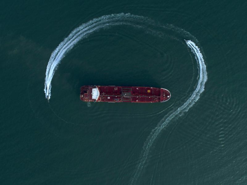 Speedboats from Iran's Revolutionary Guard circle the British-flagged oil tanker Stena Impero on Sunday, July 21 in the Iranian port of Bandar Abbas, after it was seized in the Strait of Hormuz two days earlier. Speedboats from Iran's Revolutionary Guard circle the British-flagged oil tanker Stena Impero on Sunday, July 21 in the Iranian port of Bandar Abbas, after it was seized in the Strait of Hormuz two days earlier.