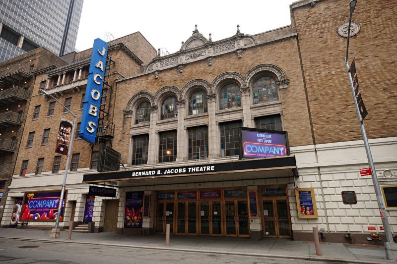 New York Governor Andrew Cuomo announced Monday that Broadway could reopen in May. Above, the Bernard B. Jacobs Theatre near Times Square on Jan. 15, 2021. New York Governor Andrew Cuomo announced Monday that Broadway could reopen in May. Above, the Bernard B. Jacobs Theatre near Times Square on Jan. 15, 2021.