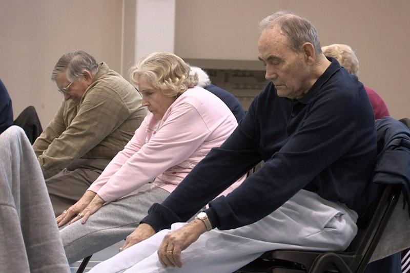 Joyce Powell, 80, attends an exercise class at UT-Arlington with her husband, Thomas (right). Powell says she feels more confident in getting around and traveling since taking the classes. Joyce Powell, 80, attends an exercise class at UT-Arlington with her husband, Thomas (right). Powell says she feels more confident in getting around and traveling since taking the classes.