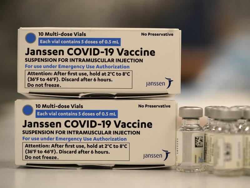 The U.S. Food and Drug Administration and the Centers for Disease Control and Prevention have recommended a pause in the use of the Johnson & Johnson COVID-19 vaccine, shown here in a hospital in Denver. The U.S. Food and Drug Administration and the Centers for Disease Control and Prevention have recommended a pause in the use of the Johnson & Johnson COVID-19 vaccine, shown here in a hospital in Denver.