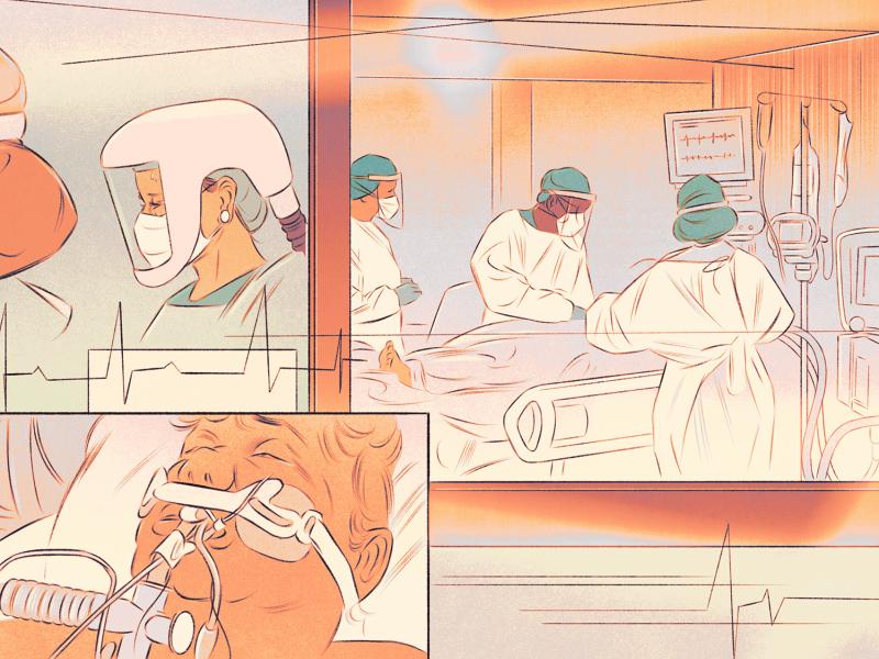 At work every day, Agnes Boisvert attends to ICU patients "gasping for air" and dying from COVID-19. But communicating that harsh reality to her skeptical community has been a challenge. At work every day, Agnes Boisvert attends to ICU patients "gasping for air" and dying from COVID-19. But communicating that harsh reality to her skeptical community has been a challenge.