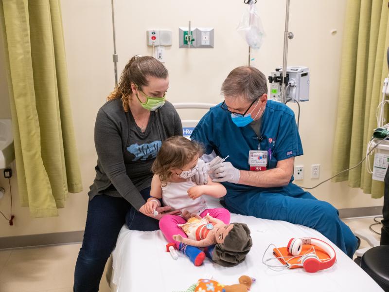 Eloise LaCour, 3, gets her COVID-19 vaccination as part of Phase 1 clinical trials on use of the Pfizer-BioNTech vaccine in children 5 and younger. Eloise LaCour, 3, gets her COVID-19 vaccination as part of Phase 1 clinical trials on use of the Pfizer-BioNTech vaccine in children 5 and younger.