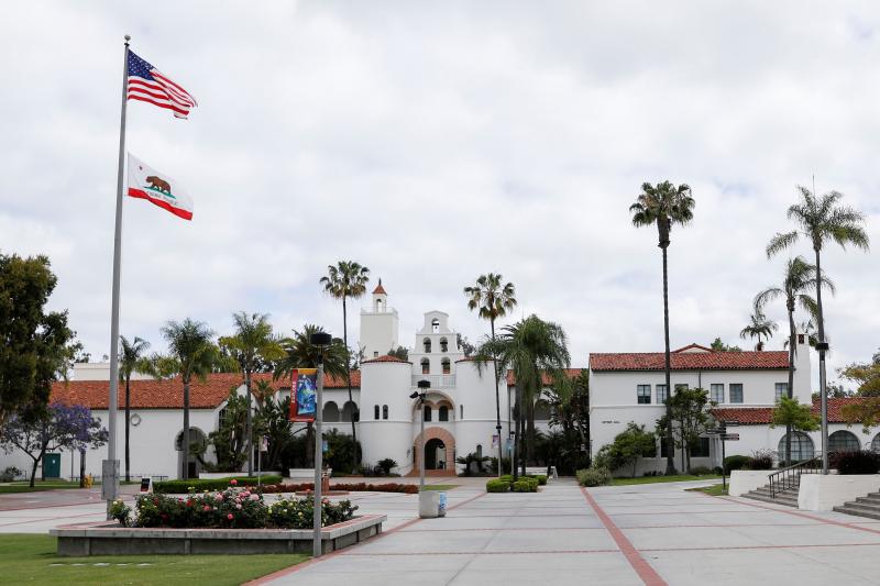 San Diego State University is among the 23 campuses of the California State University system that will hold their fall semesters online as a result of the coronavirus pandemic. San Diego State University is among the 23 campuses of the California State University system that will hold their fall semesters online as a result of the coronavirus pandemic.