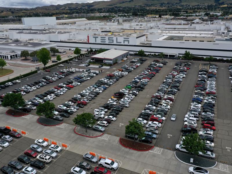 An aerial view of the Tesla factory in Fremont, Calif., in May. Gov. Gavin Newsom signed an executive order on Wednesday that bans the sale of new gasoline-powered vehicles in the state by 2035. An aerial view of the Tesla factory in Fremont, Calif., in May. Gov. Gavin Newsom signed an executive order on Wednesday that bans the sale of new gasoline-powered vehicles in the state by 2035.