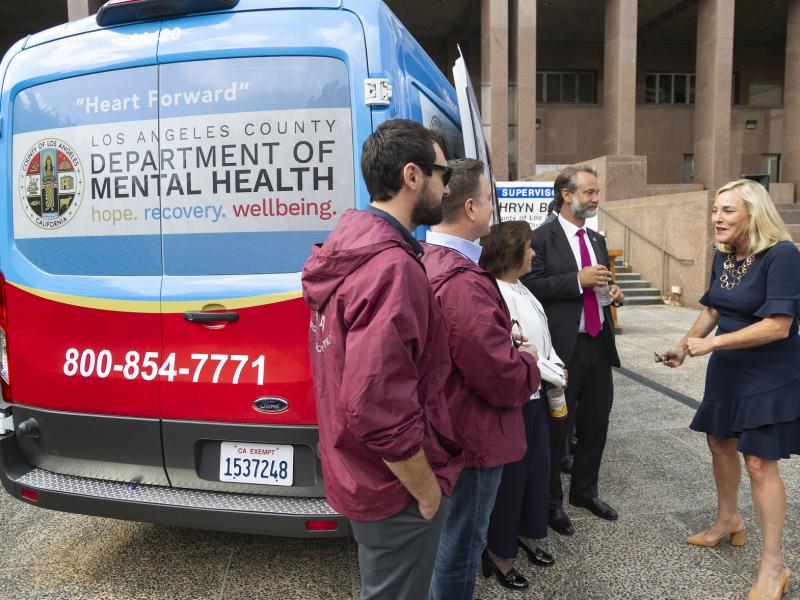 Los Angeles County last fall unveiled one of its 10 Department of Mental Health vans aimed at, among other things, reducing long waiting periods for the transport of individuals experiencing a mental health crisis. Los Angeles County last fall unveiled one of its 10 Department of Mental Health vans aimed at, among other things, reducing long waiting periods for the transport of individuals experiencing a mental health crisis.