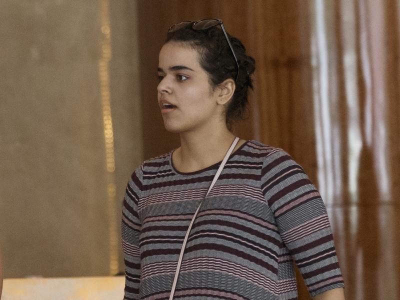 Rahaf Mohammed Alqunun is said to have boarded a plane Friday in Bangkok en route to Canada, where she has been granted asylum. Rahaf Mohammed Alqunun is said to have boarded a plane Friday in Bangkok en route to Canada, where she has been granted asylum.