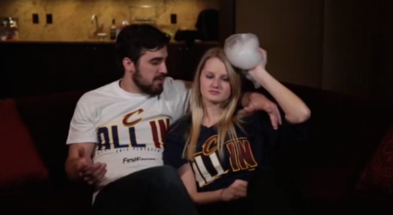 A screen grab of a promotional video shown by the Cleveland Cavaliers. A screen grab of a promotional video shown by the Cleveland Cavaliers.