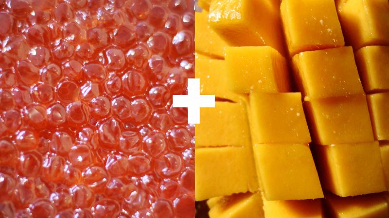 The Chef Watson app says caviar and mango would go well with egg and chive in a brunch dish. The Chef Watson app says caviar and mango would go well with egg and chive in a brunch dish.