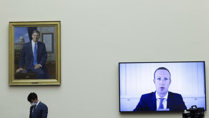 Facebook CEO Mark Zuckerberg speaks via video conference during a House Judiciary subcommittee hearing on antitrust on Capitol Hill in July. Facebook CEO Mark Zuckerberg speaks via video conference during a House Judiciary subcommittee hearing on antitrust on Capitol Hill in July.