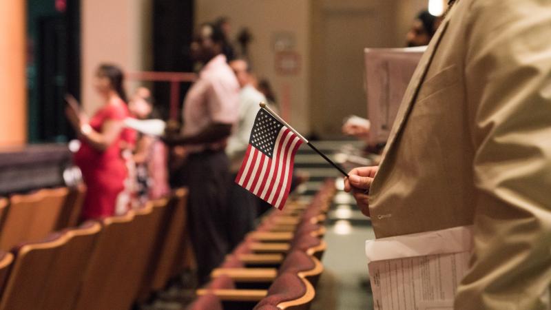 Newly sworn-in U.S. citizens stand during a naturalization ceremony in Alexandria, Va., in August. The Census Bureau is planning to test how a question about U.S. citizenship status the Trump administration added will affect responses to the 2020 census. Newly sworn-in U.S. citizens stand during a naturalization ceremony in Alexandria, Va., in August. The Census Bureau is planning to test how a question about U.S. citizenship status the Trump administration added will affect responses to the 2020 census.