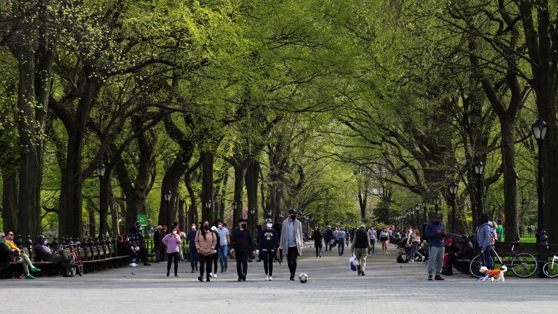 Masked pedestrians enjoy Central Park earlier this year. The New York destination now has a site-specific soundtrack courtesy of composer Ellen Reid's Soundwalk app. Masked pedestrians enjoy Central Park earlier this year. The New York destination now has a site-specific soundtrack courtesy of composer Ellen Reid's Soundwalk app.