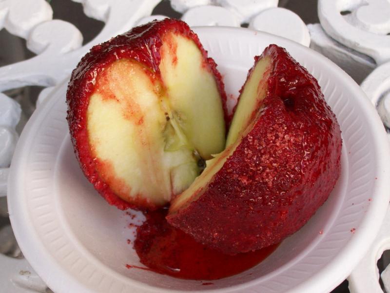 In Mexico, chamoy comes in many forms, including sauce, seasoning powder, shaved ice and candy. A chamoy apple was all the author needed to get hooked. In Mexico, chamoy comes in many forms, including sauce, seasoning powder, shaved ice and candy. A chamoy apple was all the author needed to get hooked.